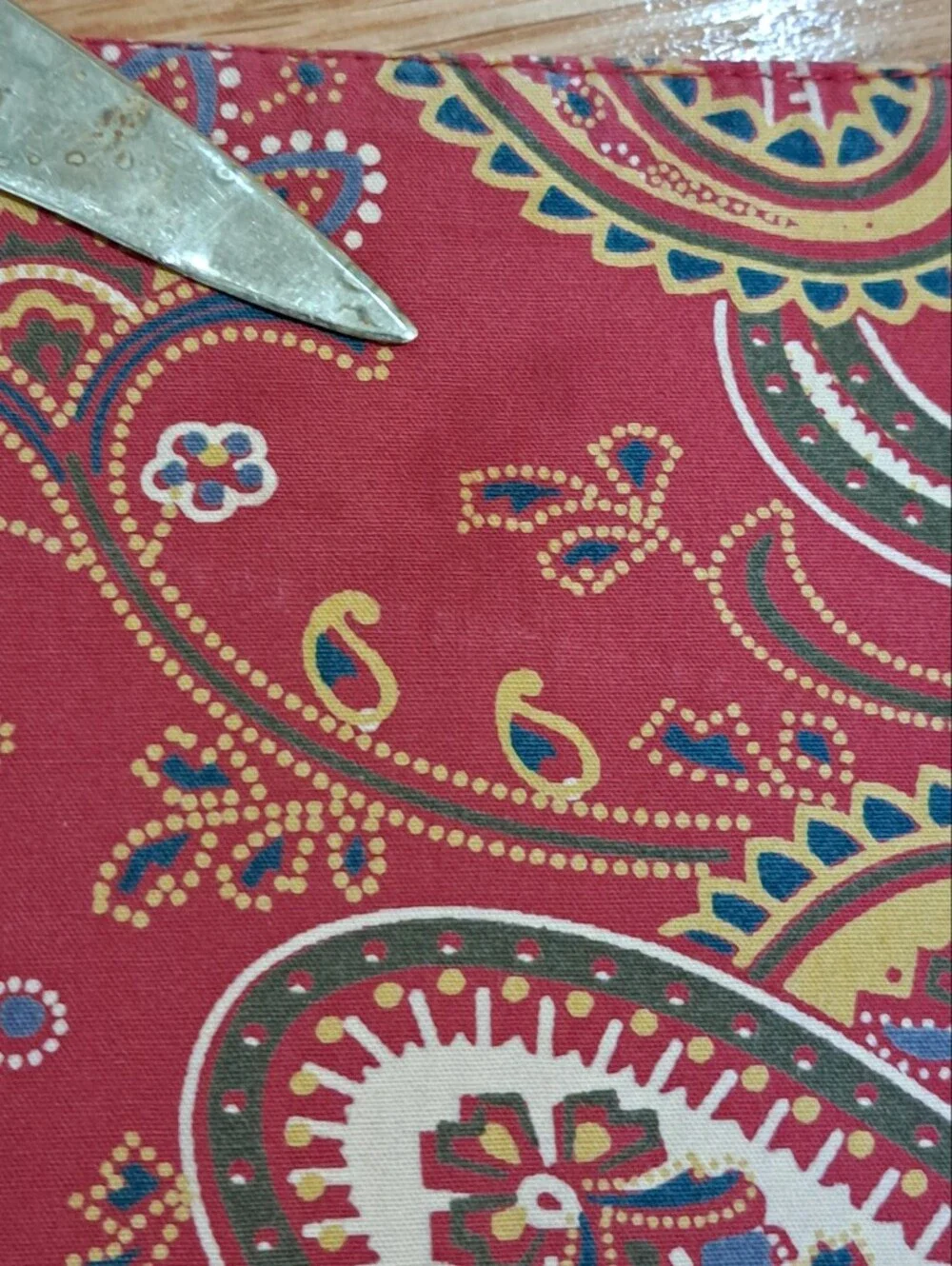 Pottery Barn Red Paisley Jacobean Placemats Set of 4